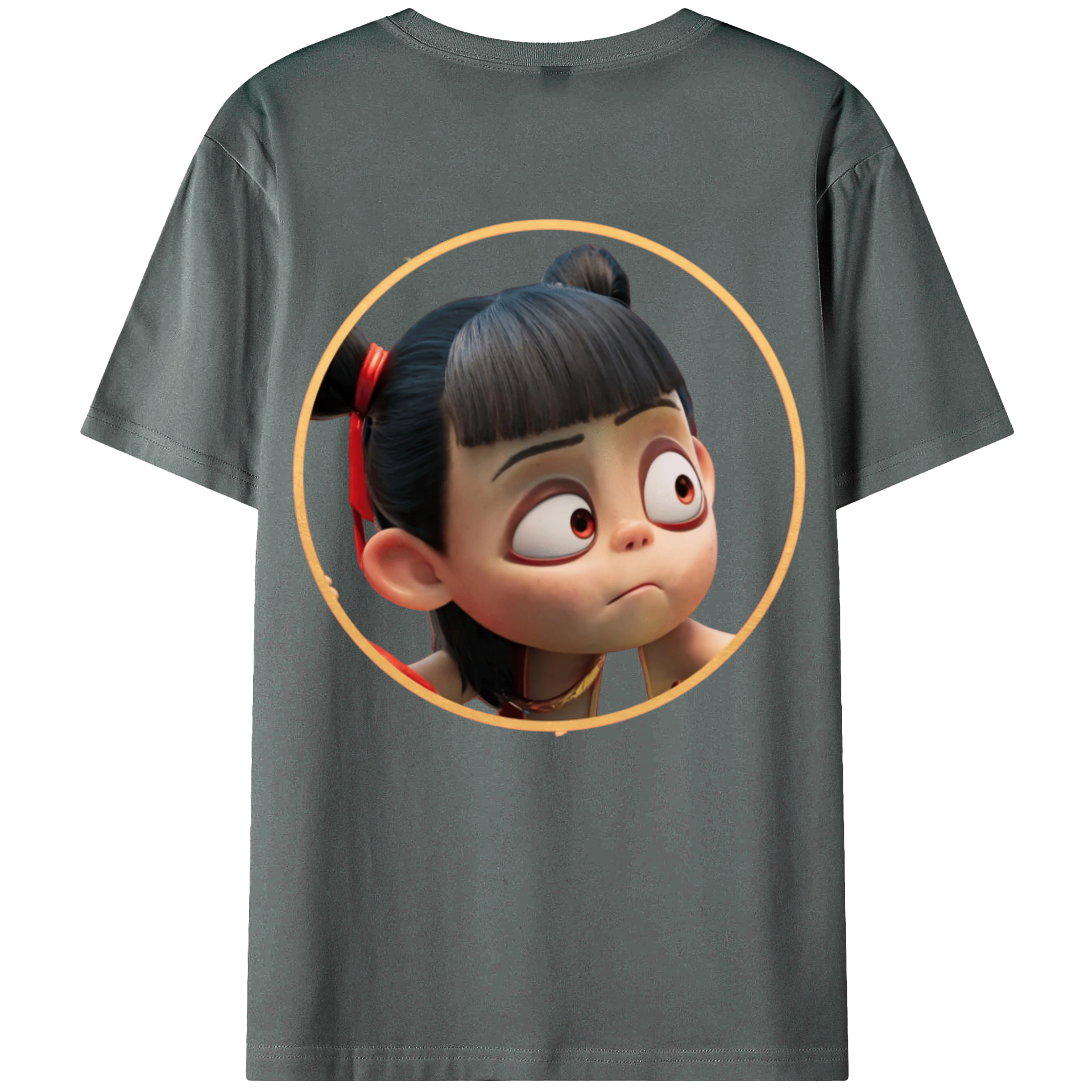 （画像用） Ne Zha 2 ナタ 魔童の大暴れ 綿100％半袖Tシャツ（背面プリント）